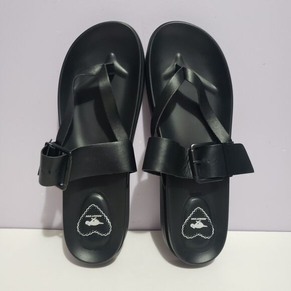 Rocket Dog NWT Black Faux Leather Adjustable Sandals Women's Sz 10M - Picture 1 of 11
